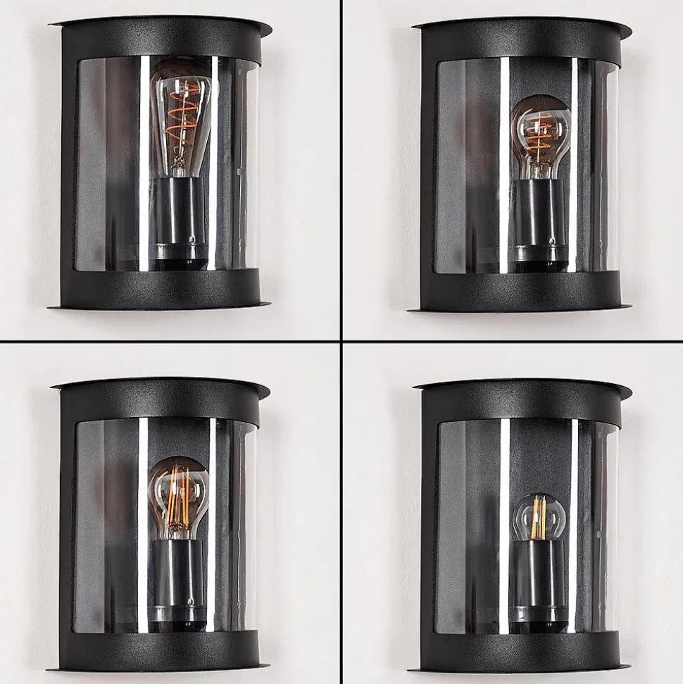 Applique Murale D'Exterieur Spitnes Noir, 1 Lumiere