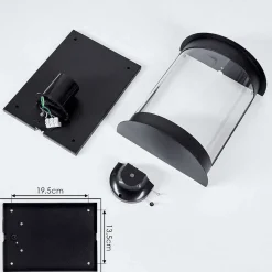 Applique Murale D'Exterieur Spitnes Noir, 1 Lumiere