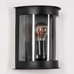 Applique Murale D'Exterieur Spitnes Noir, 1 Lumiere