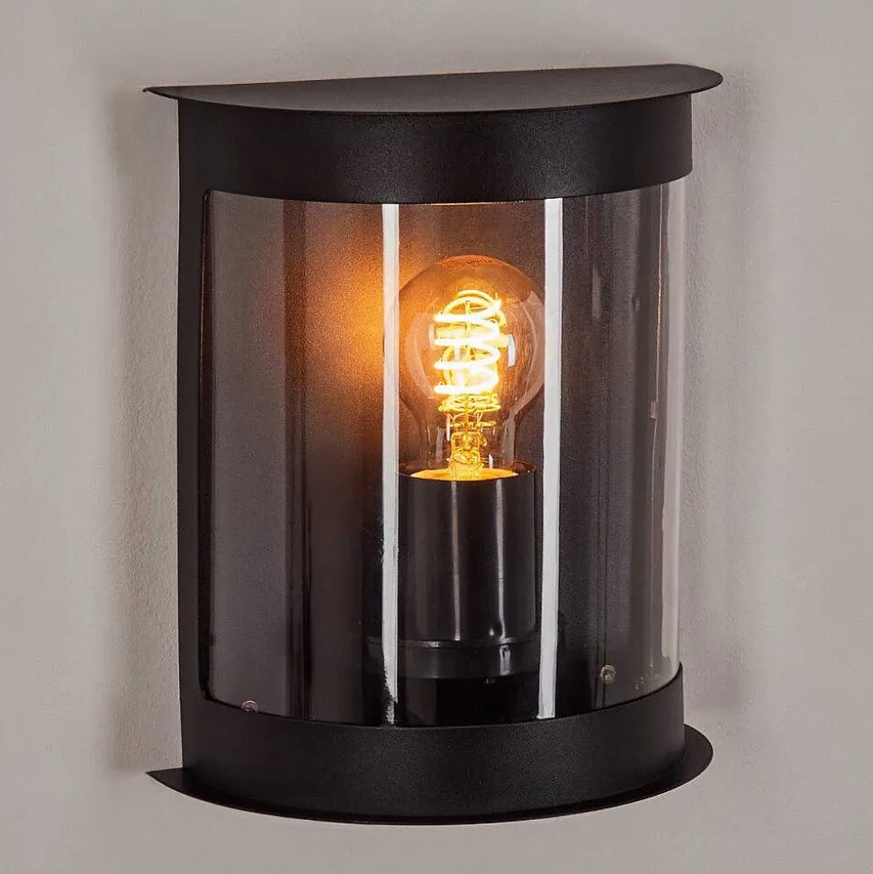 Applique Murale D'Exterieur Spitnes Noir, 1 Lumiere