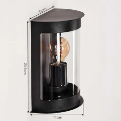 Applique Murale D'Exterieur Spitnes Noir, 1 Lumiere