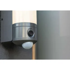 Applique Murale D'Exterieur Lutec Pollux Led Anthracite, 1 Lumiere, Detecteur De Mouvement