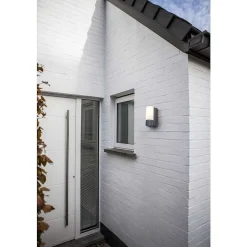 Applique Murale D'Exterieur Lutec Pollux Led Anthracite, 1 Lumiere, Detecteur De Mouvement