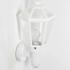 Applique Murale D'Exterieur Catigny Blanc, 1 Lumiere, Detecteur De Mouvement