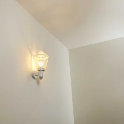 Applique Murale D'Exterieur Catigny Blanc, 1 Lumiere, Detecteur De Mouvement