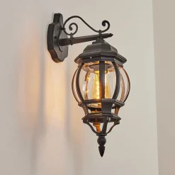 Applique Murale D'Exterieur Lentua Noir, 1 Lumiere