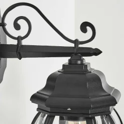 Applique Murale D'Exterieur Lentua Noir, 1 Lumiere