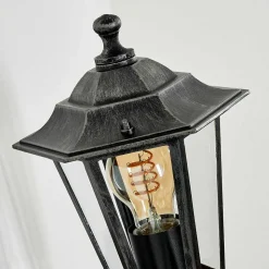 Applique Murale D'Exterieur Loria Gris, Noir, Argente, 1 Lumiere, Detecteur De Mouvement