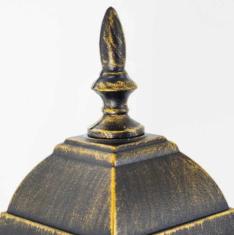 Applique Murale D'Exterieur Antibes Brun Dore, 1 Lumiere, Detecteur De Mouvement