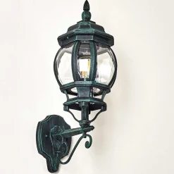 Applique Murale D'Exterieur Lentua Vert, Noir, 1 Lumiere