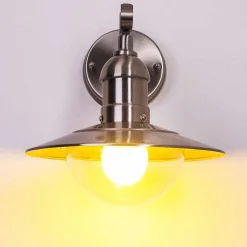 Applique Murale D\\'Exterieur Broni Acier Inoxydable, 1 Lumiere