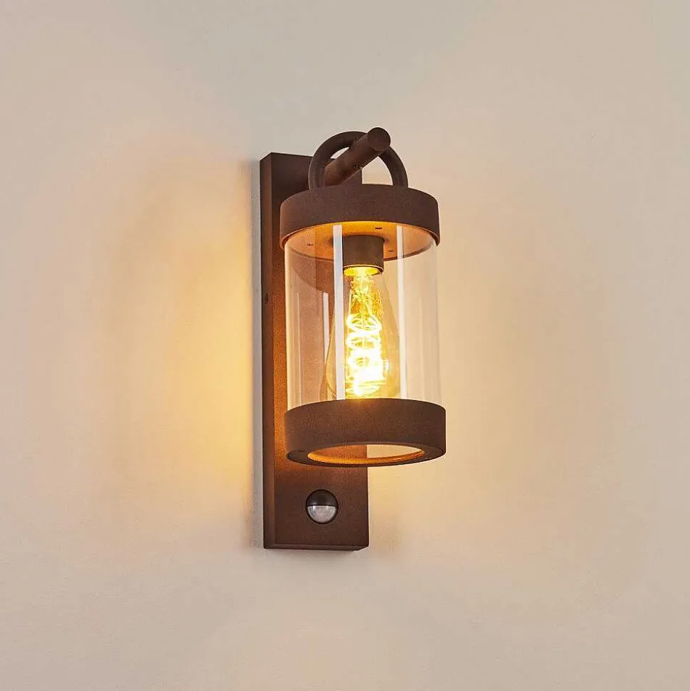 Applique Murale D'Exterieur Fulham Brun, Rouille, 1 Lumiere, Detecteur De Mouvement