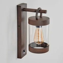 Applique Murale D'Exterieur Fulham Brun, Rouille, 1 Lumiere, Detecteur De Mouvement