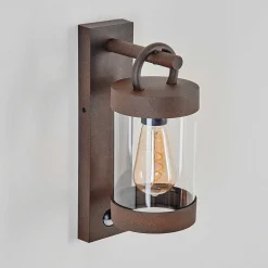 Applique Murale D'Exterieur Fulham Brun, Rouille, 1 Lumiere, Detecteur De Mouvement