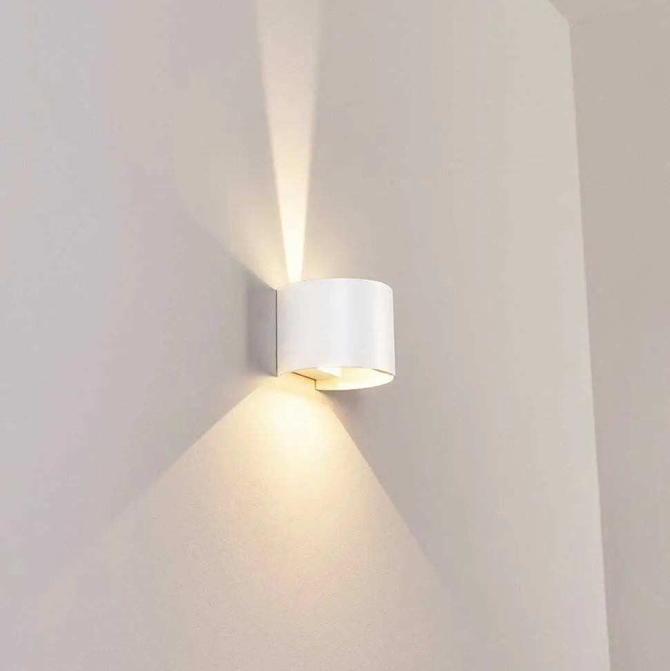 Applique Murale D'Exterieur Tamarin Led Blanc, 2 Lumieres