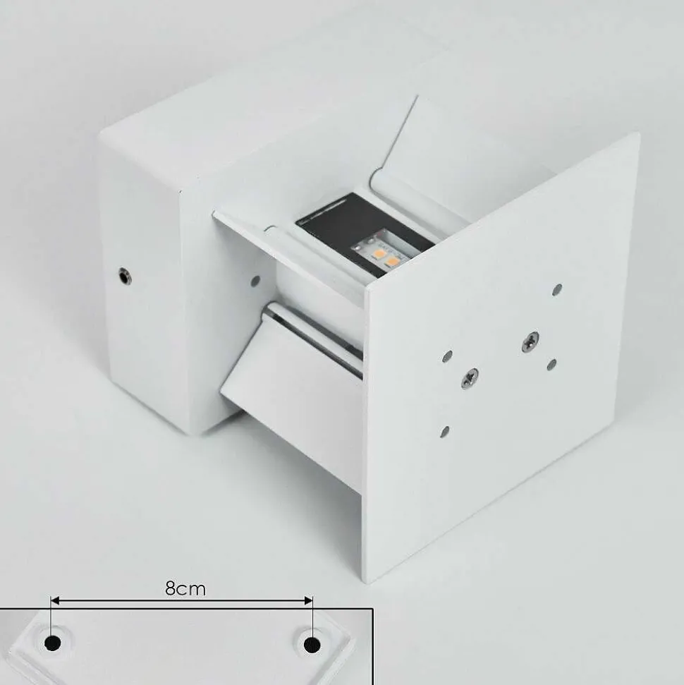 Applique Murale D'Exterieur Tamarin Led Blanc, 2 Lumieres