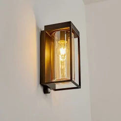 Applique Murale D'Exterieur Palanga Led Noir, 1 Lumiere, Detecteur De Mouvement