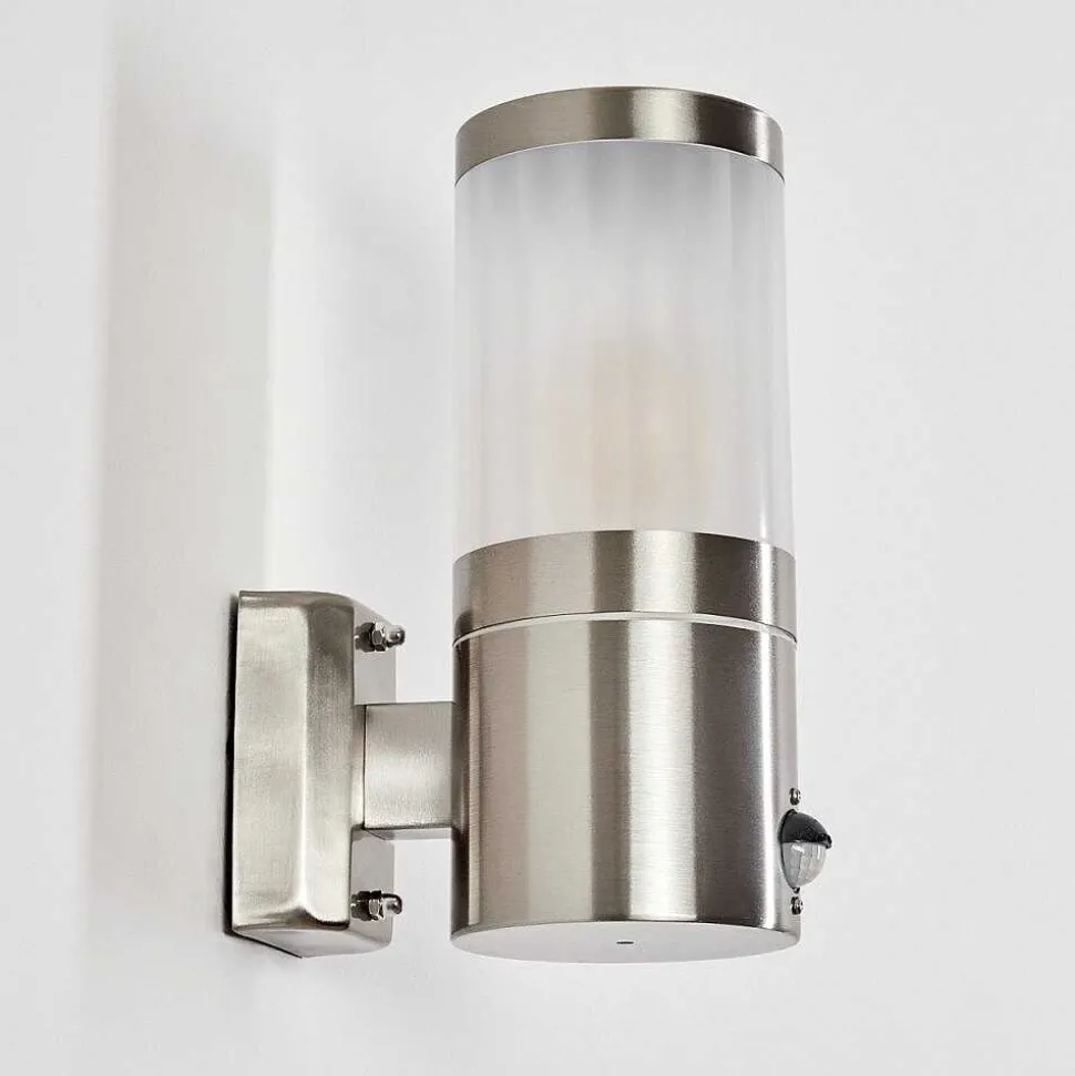 Applique Murale D'Exterieur Tolsona Nickel Mat, 1 Lumiere, Detecteur De Mouvement