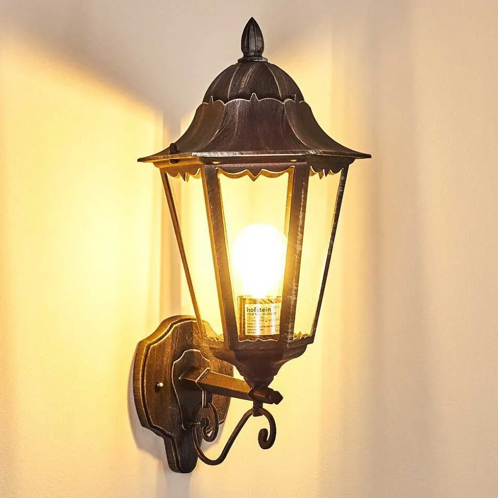 Applique Murale D'Exterieur Lignac Noir, Argente, 1 Lumiere