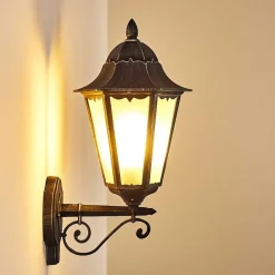 Applique Murale D'Exterieur Lignac Noir, Argente, 1 Lumiere