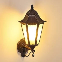 Applique Murale D'Exterieur Lignac Noir, Argente, 1 Lumiere