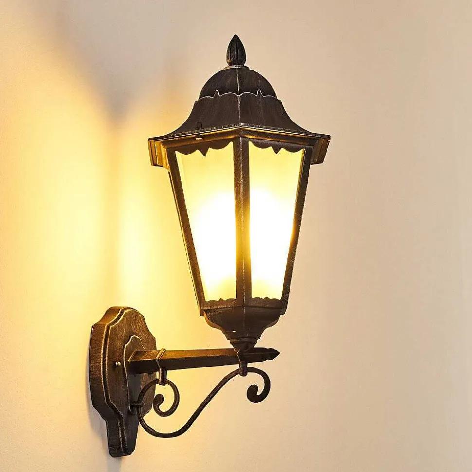 Applique Murale D'Exterieur Lignac Noir, Argente, 1 Lumiere