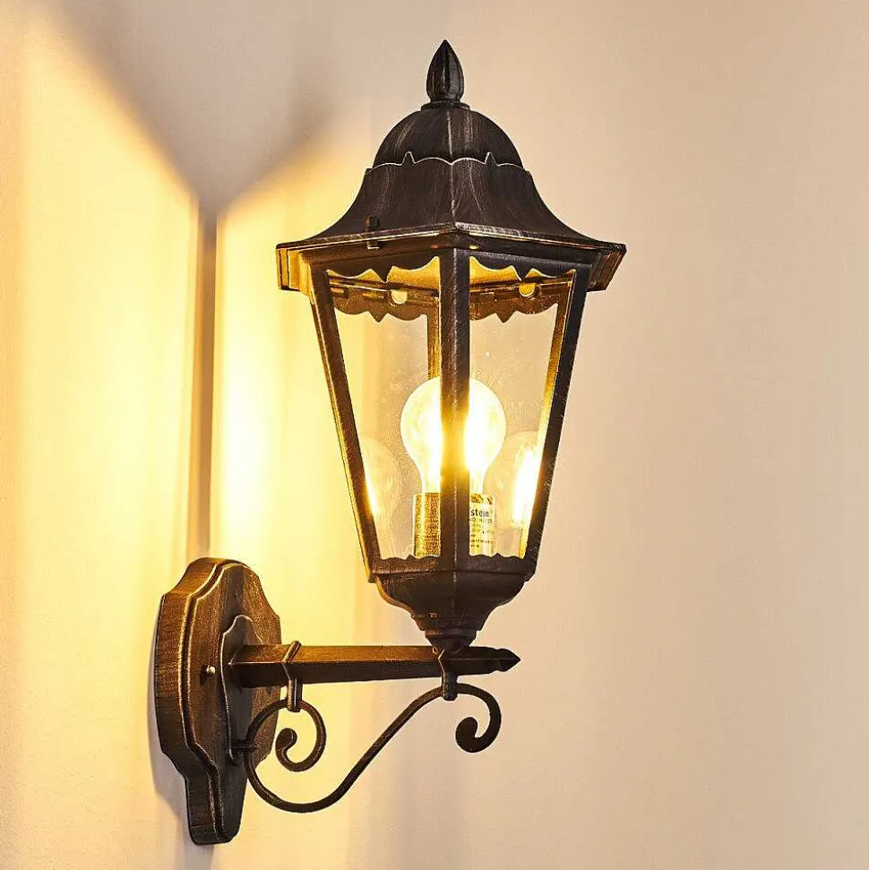 Applique Murale D'Exterieur Lignac Noir, Argente, 1 Lumiere