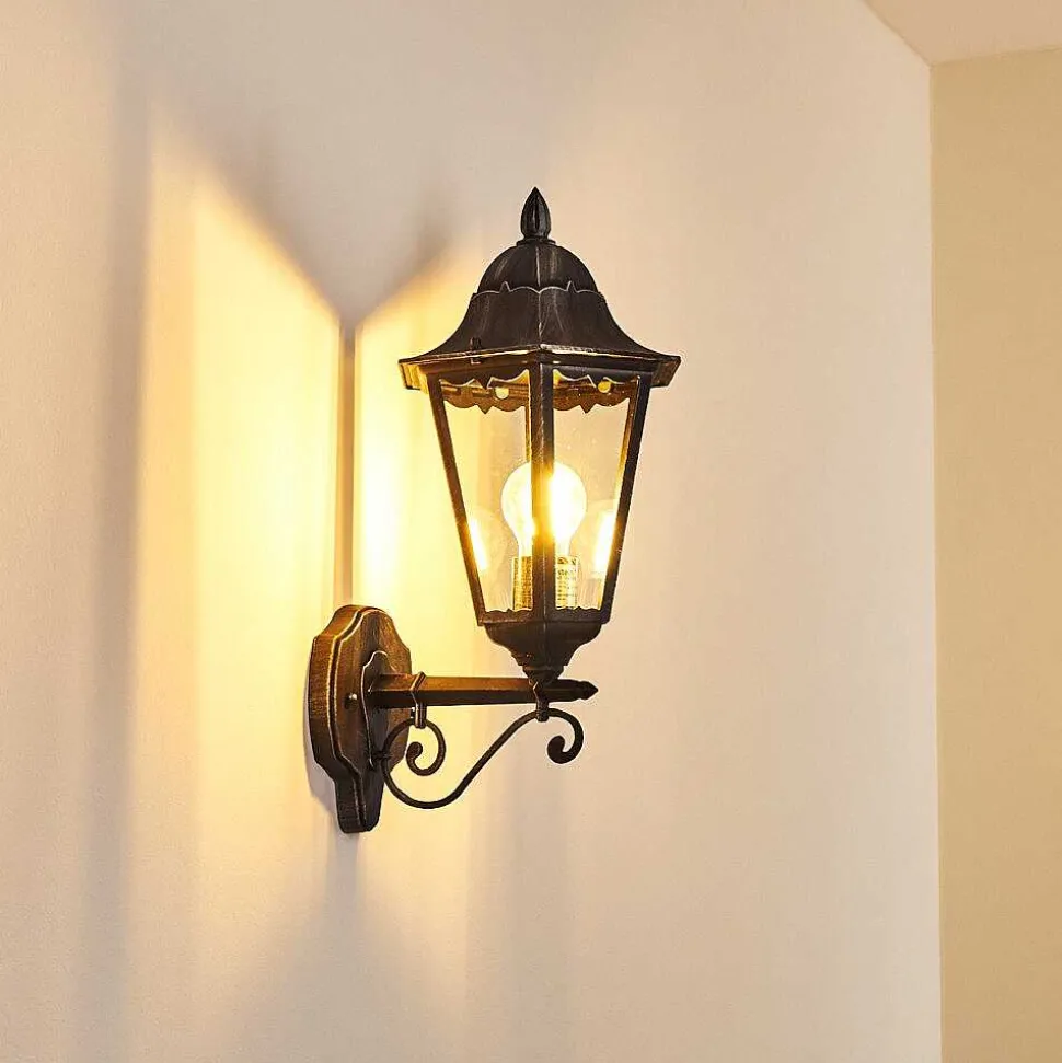 Applique Murale D'Exterieur Lignac Noir, Argente, 1 Lumiere