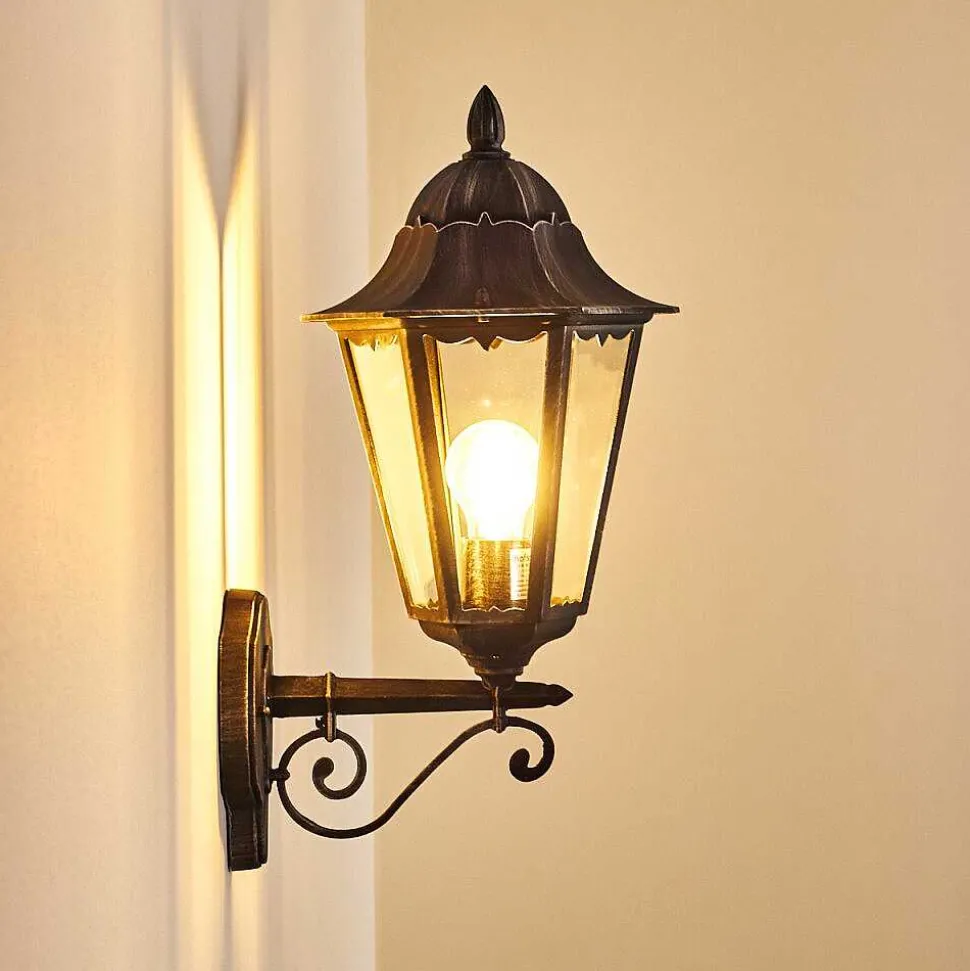 Applique Murale D'Exterieur Lignac Noir, Argente, 1 Lumiere