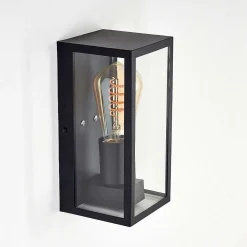 Applique Murale D'Exterieur Hakkas Noir, 1 Lumiere