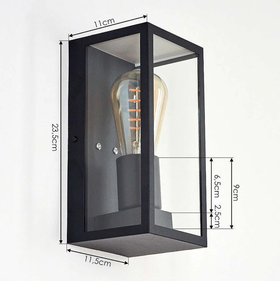 Applique Murale D'Exterieur Hakkas Noir, 1 Lumiere