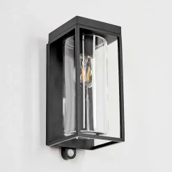 Applique Murale D'Exterieur Palanga Led Noir, 1 Lumiere, Detecteur De Mouvement