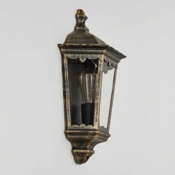 Applique Murale D'Exterieur Hongkong Brun, Or, 1 Lumiere