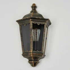 Applique Murale D'Exterieur Hongkong Brun, Or, 1 Lumiere