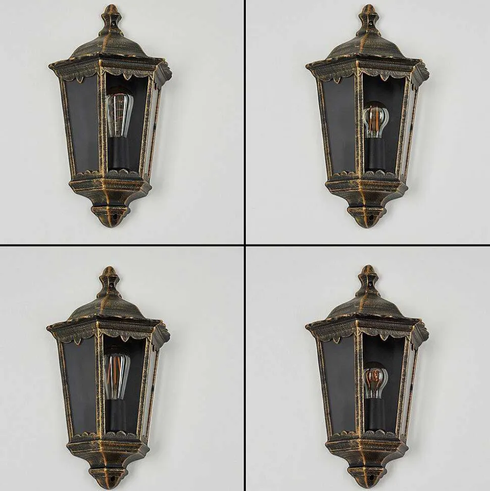 Applique Murale D'Exterieur Hongkong Brun, Or, 1 Lumiere