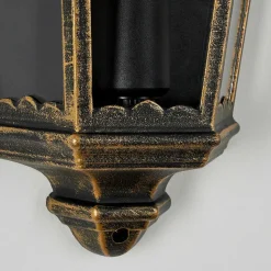 Applique Murale D'Exterieur Hongkong Brun, Or, 1 Lumiere