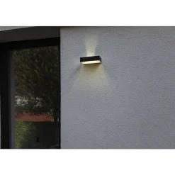 Applique Murale D'Exterieur Lutec Fadi Led Noir, 1 Lumiere, Detecteur De Mouvement