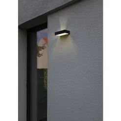 Applique Murale D'Exterieur Lutec Fadi Led Noir, 1 Lumiere, Detecteur De Mouvement