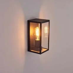 Applique Murale D'Exterieur Hamra Noir, 1 Lumiere