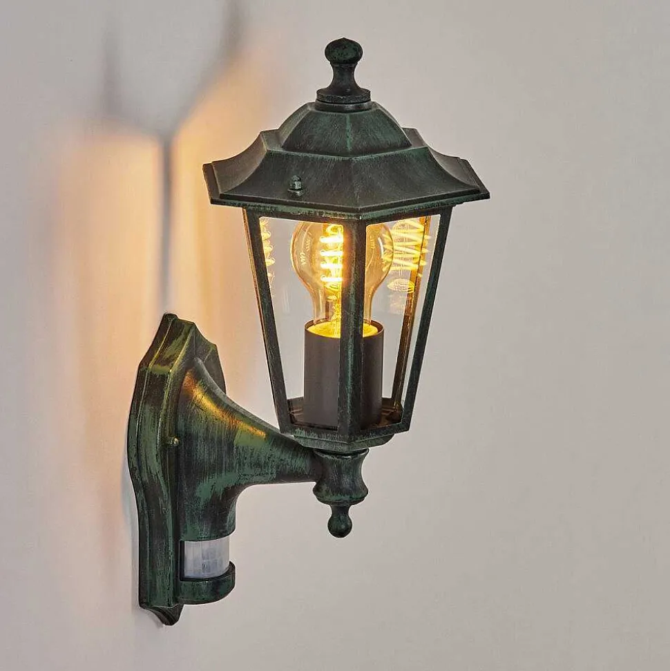 Applique Murale D'Exterieur Loria Vert, Noir, 1 Lumiere, Detecteur De Mouvement