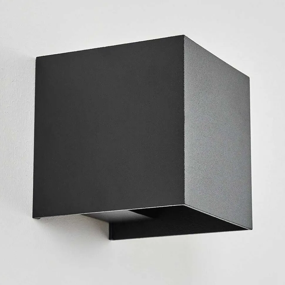 Applique Murale D'Exterieur Tamarin Led Noir, 2 Lumieres