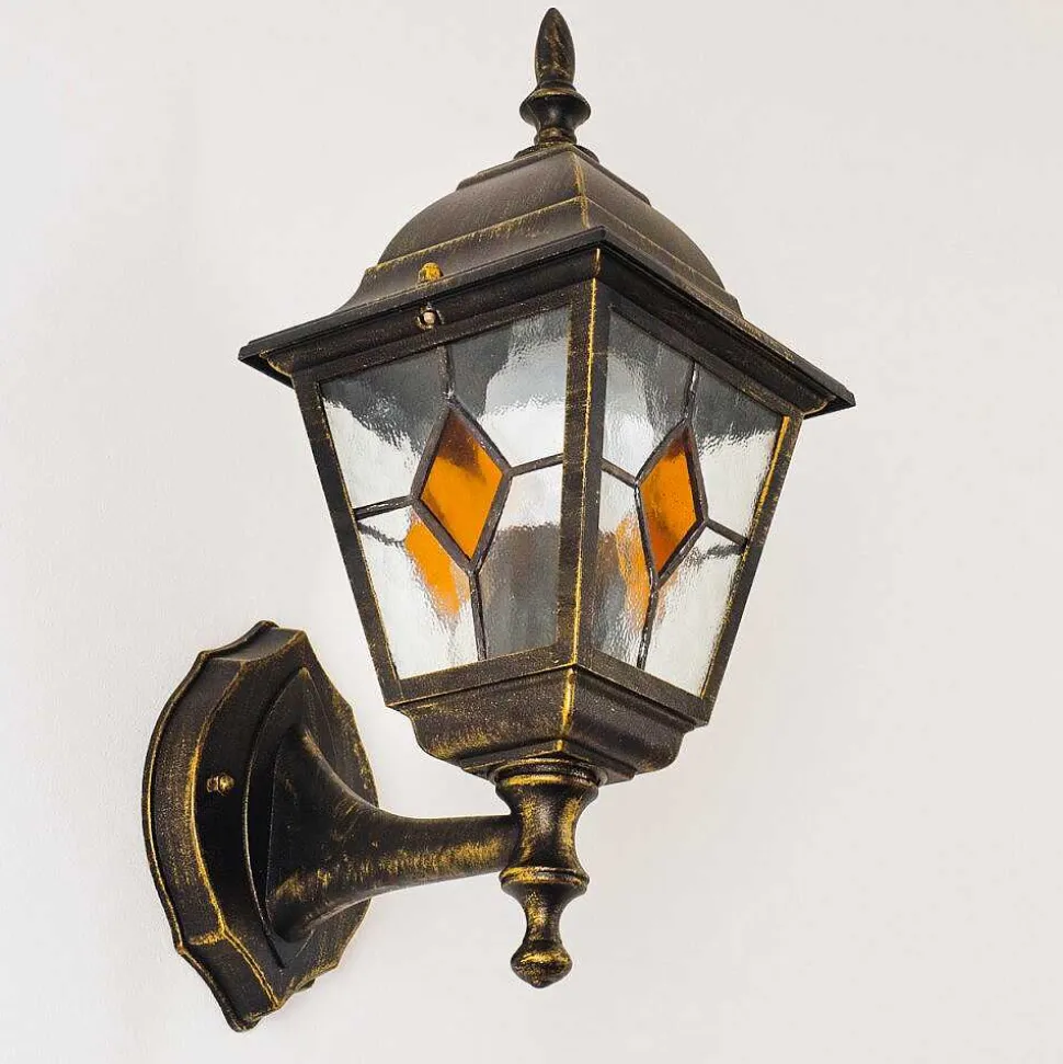 Applique Murale D'Exterieur Antibes Brun Dore, 1 Lumiere