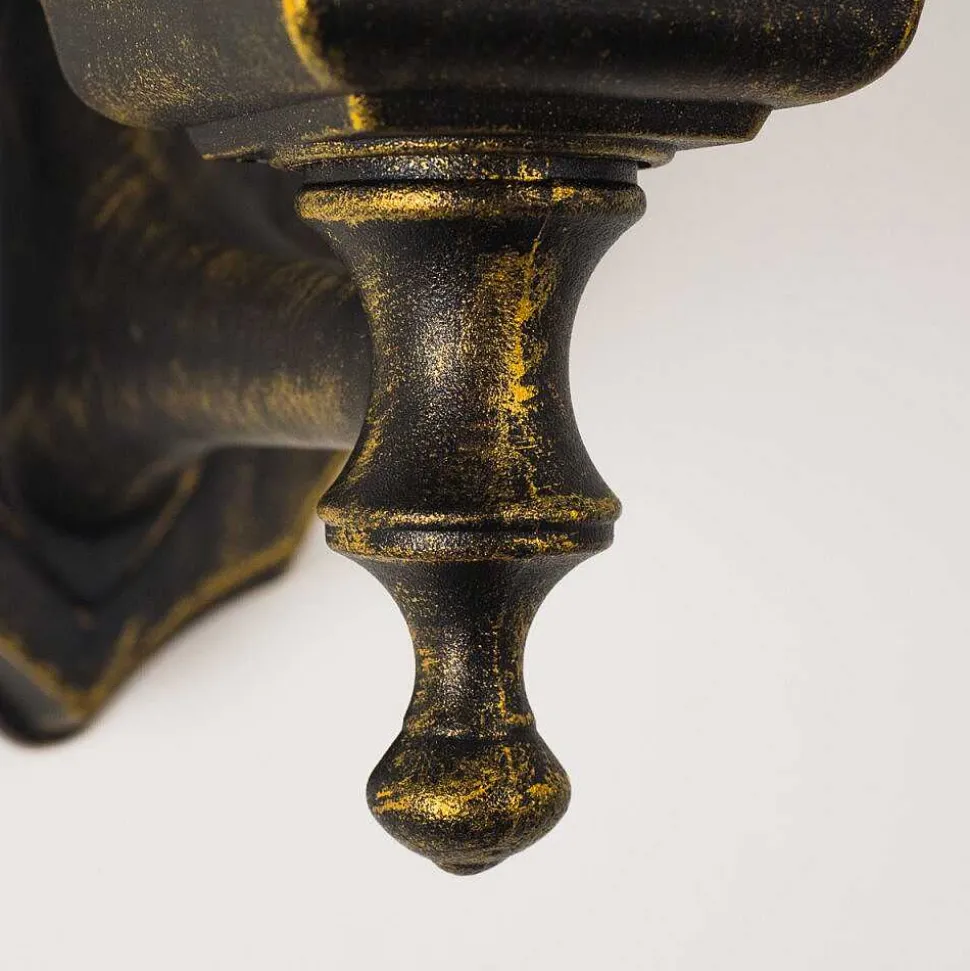 Applique Murale D'Exterieur Antibes Brun Dore, 1 Lumiere