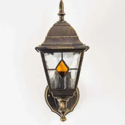 Applique Murale D'Exterieur Antibes Brun Dore, 1 Lumiere