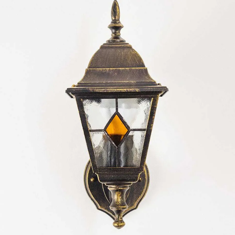 Applique Murale D'Exterieur Antibes Brun Dore, 1 Lumiere