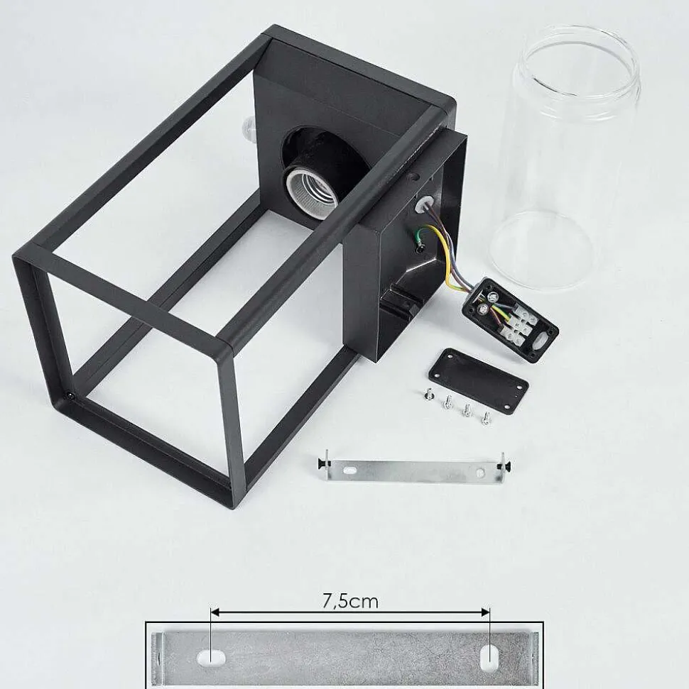 Applique Murale D'Exterieur Palanga Noir, 1 Lumiere, Detecteur De Mouvement