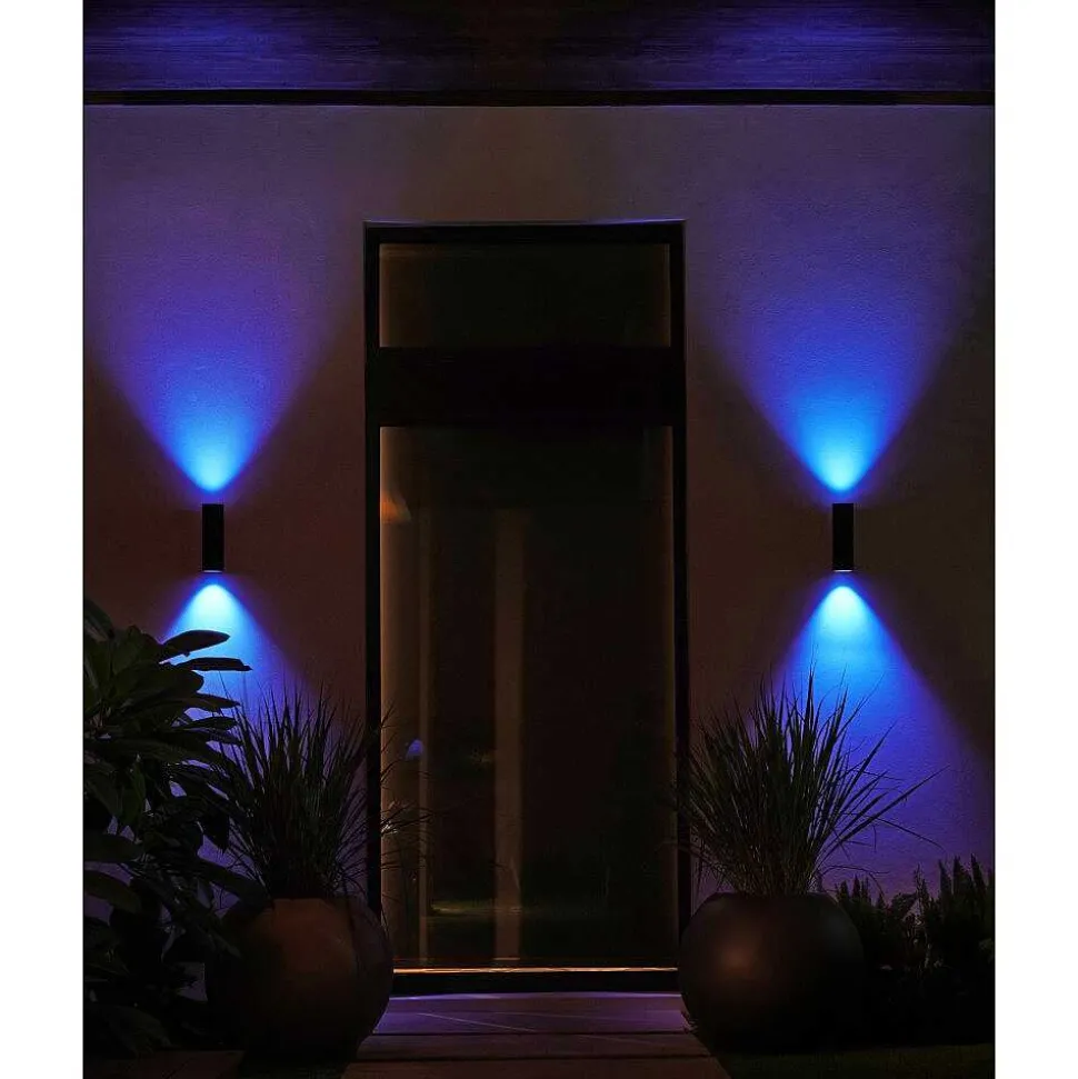 Applique Murale D'Exterieur Philips Hue Ambiance White & Color Appear Led Noir, 2 Lumieres, Changeur De Couleurs