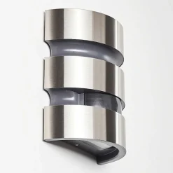 Applique Murale D'Exterieur Kolding Led Acier Inoxydable, Noir, 1 Lumiere, Detecteur De Mouvement