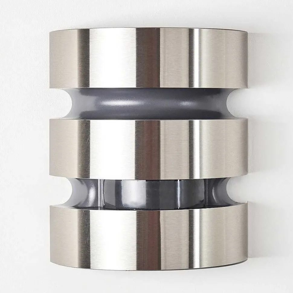 Applique Murale D'Exterieur Kolding Led Acier Inoxydable, Noir, 1 Lumiere, Detecteur De Mouvement