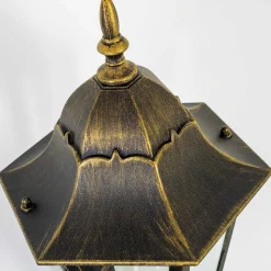 Applique Murale D'Exterieur Hongkong Brun Dore, 1 Lumiere, Detecteur De Mouvement